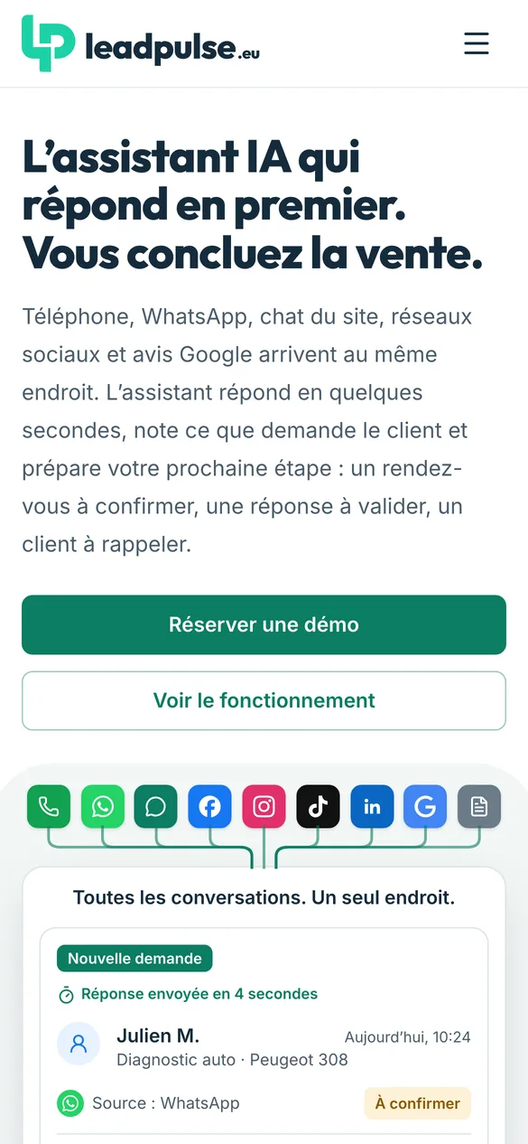leadpulse.eu sur un téléphone